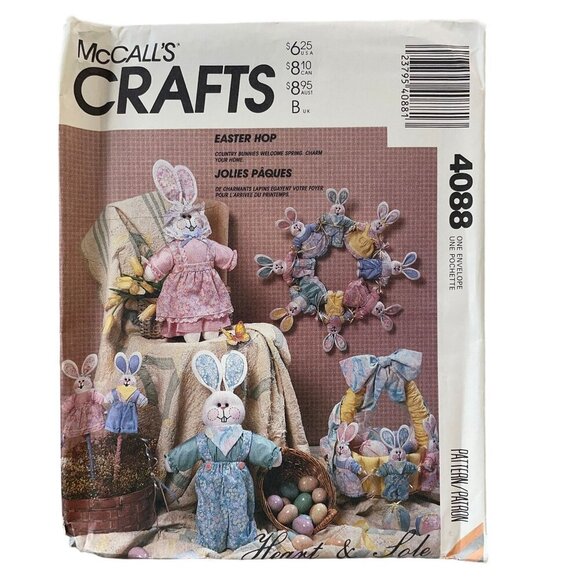 McCall's Crafts 4088 Stuffed Bunny Pattern For Easter Decorations - Picture 1 of 2